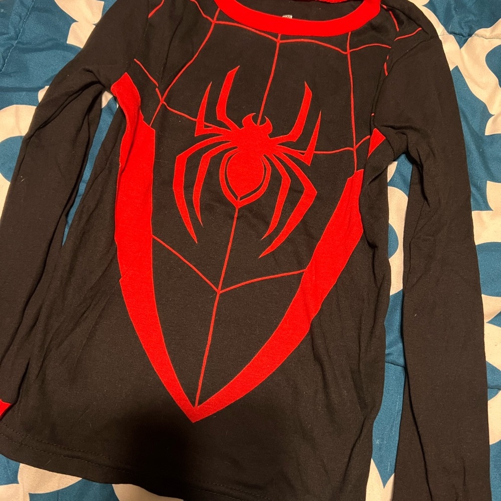 Kids Black and Red Spider Graphic Long Sleeve Shirt
